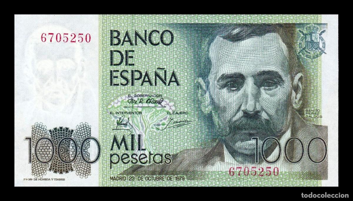 Billetes espa&ntilde;oles: Espa&ntilde;a 1000 Pesetas Benito P&eacute;rez Galdos 1979 Pick 158 Sin serie Sc Unc