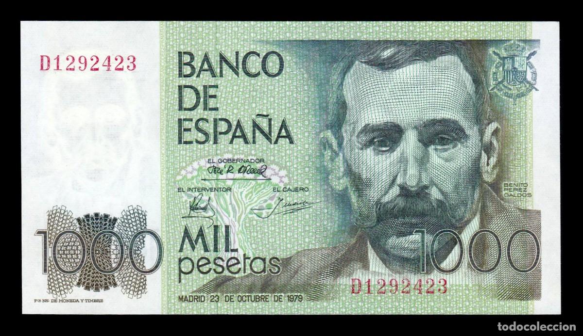 Billetes espa&ntilde;oles: Espa&ntilde;a 1000 Pesetas Benito P&eacute;rez Galdos 1979 Pick 158 Serie D Sc Unc
