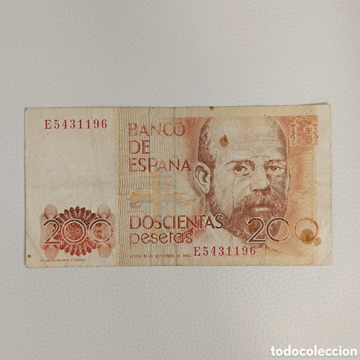 Billetes espa&ntilde;oles: Billete de 200 pesetas de 1980