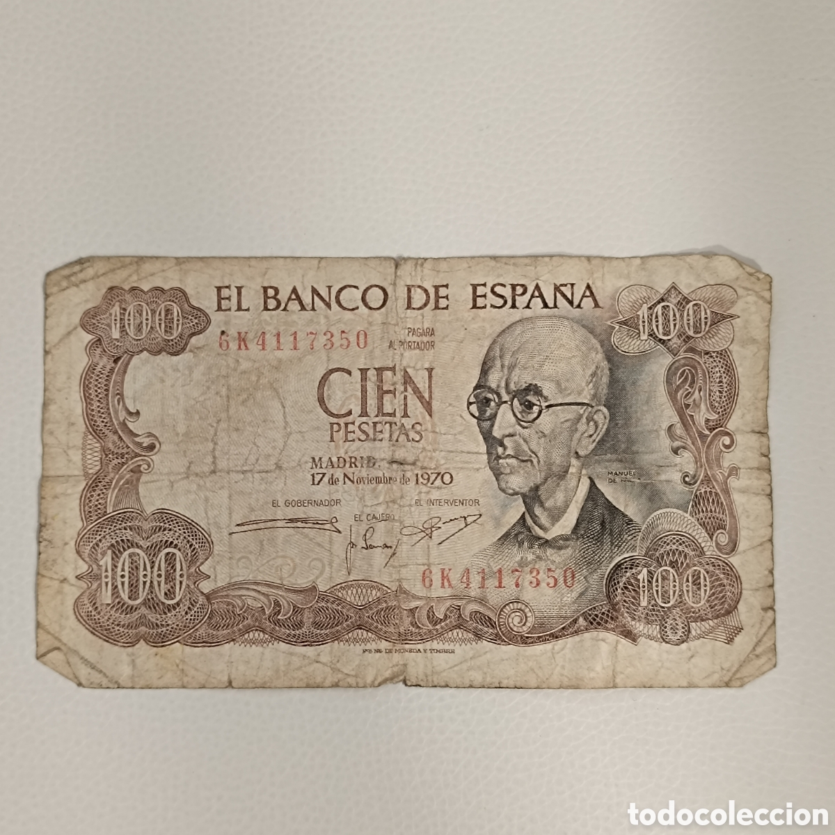 Billetes espa&ntilde;oles: Billete de 100 pesetas del 1970