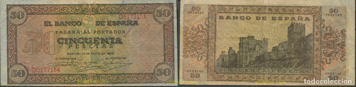 Billetes espa&ntilde;oles: 8966 ESPA&Ntilde;A 1938 50 Pesetas Estado espa&ntilde;ol 20 de mayo de 1938