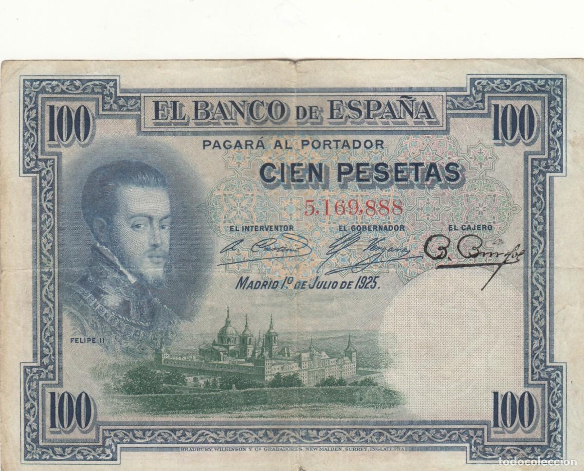 Billetes espa&ntilde;oles: BILLETE BANCO DE ESPA&Ntilde;A: 100 PESETAS 1925 - SIN SERIE