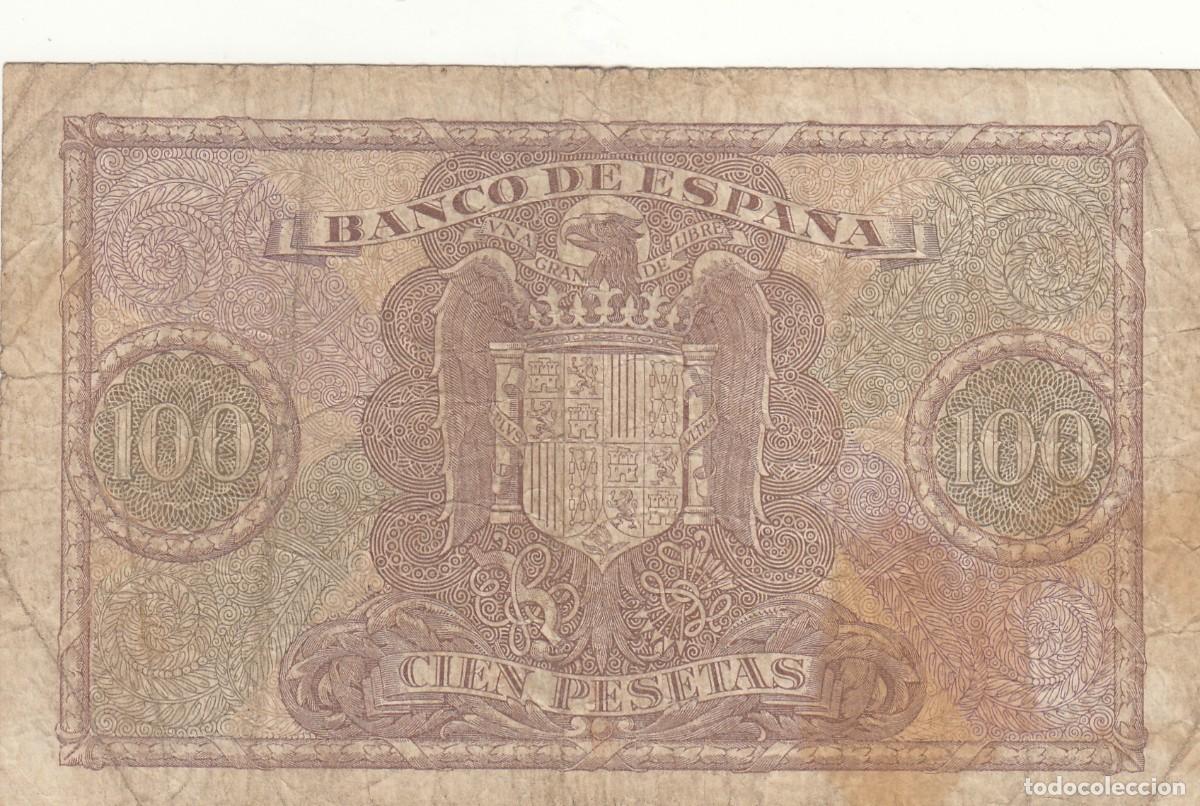 Billetes espa&ntilde;oles: BILLETE: 100 PESETAS 1940 - SERIE E - Foto 2