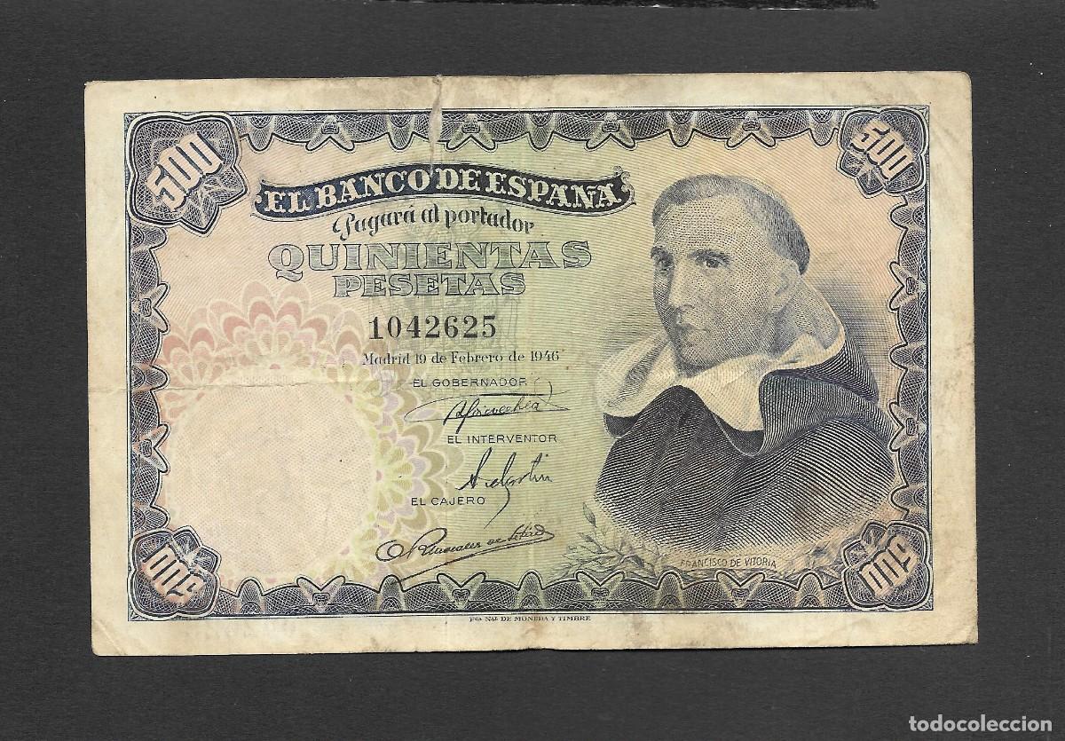 Notas espanholas: 500 PESETAS 1946 SIN SERIE MBC-