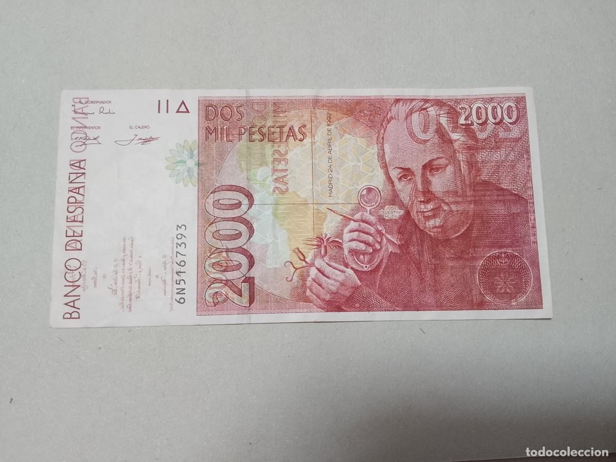 Billetes espa&ntilde;oles: 2000 pesetas 1992 con error de sobreimpresi&oacute;n en anverso
