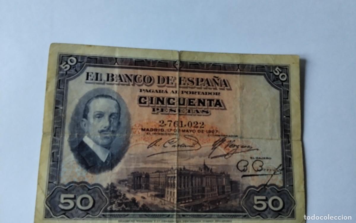 Billetes espa&ntilde;oles: BILLETE DE 50 PTS A&Ntilde;O 1927 , CIRCULADO