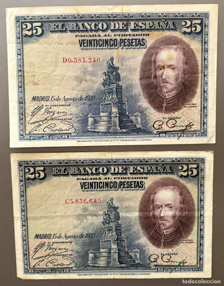 Billetes espa&ntilde;oles: BN056, ESPA&Ntilde;A, 25 PESETAS, 1928. CALDERON DE LA BARCA