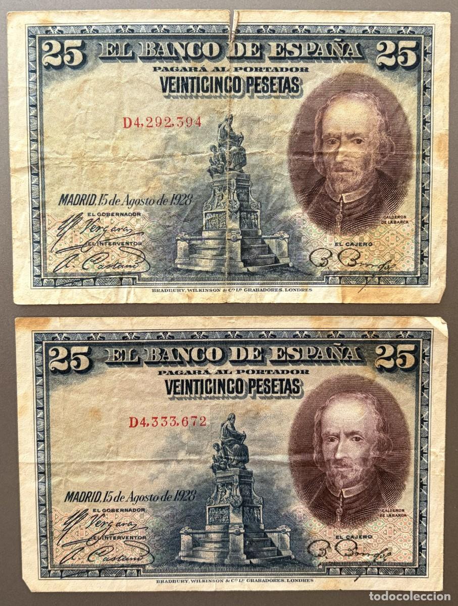 Billetes espa&ntilde;oles: BN057, ESPA&Ntilde;A, 25 PESETAS, 1928. CALDERON DE LA BARCA