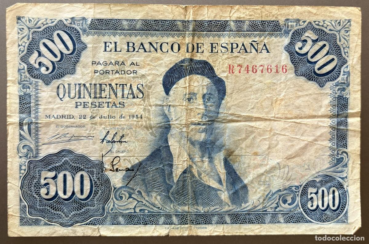 Billetes espa&ntilde;oles: BN069, ESPA&Ntilde;A, 500 PESETAS, 1954. IGNACIO DE ZULOAGA. TOLEDO