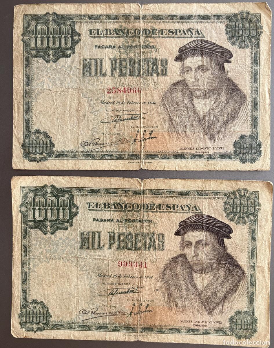 Billetes espa&ntilde;oles: BN070, ESPA&Ntilde;A, 1000 PESETAS, 1946. JUAN LUIS VIVES