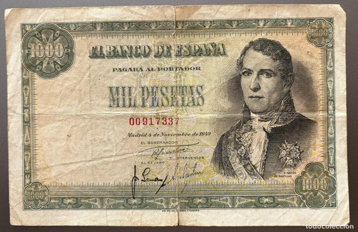 Billetes espa&ntilde;oles: BN071, ESPA&Ntilde;A, 1000 PESETAS, 1949. D. RAMON DE SANTILLAN