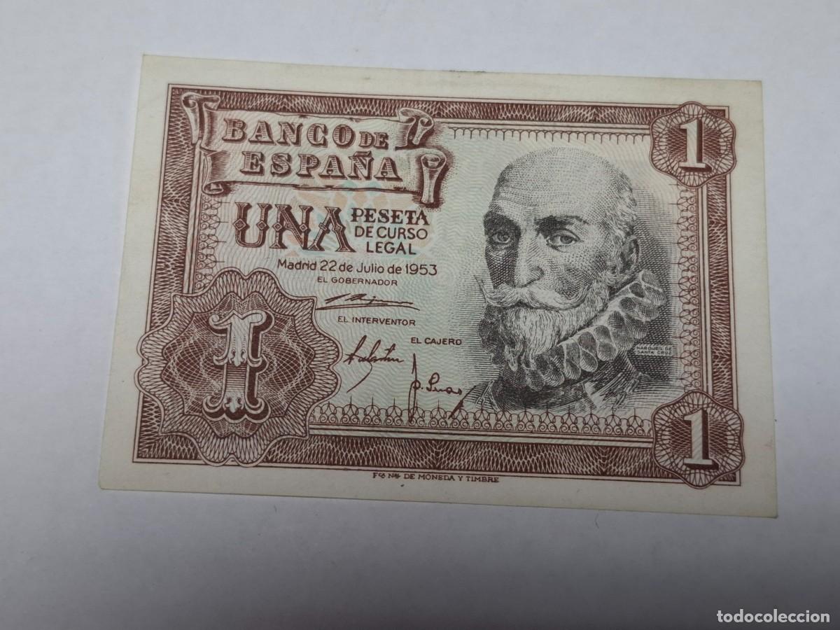 Billetes espa&ntilde;oles: Billete de UNA PESETA del 22 de Julio de 1953 BANCO DE ESPA&Ntilde;A, con serie G, en SIN CIRCULAR