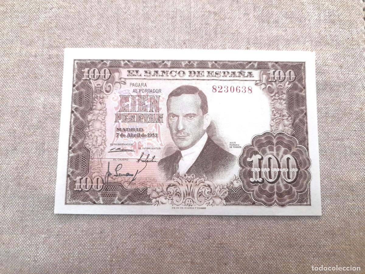 Billetes espa&ntilde;oles: 100 Pesetas 1953 Sin serie y SC, Plancha!