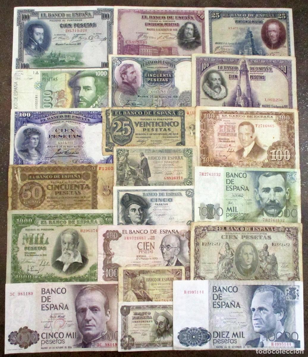 Billetes espa&ntilde;oles: LOTE DE BILLETES ESPA&Ntilde;OLES ANTIGUOS ALFONSO XIII, REPUBLICA, ESTADO ESPA&Ntilde;OL, JUAN CARLOS I LOTE 2326