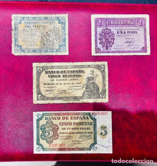 Billetes espa&ntilde;oles: magn&iacute;fico LOTE DE 4 BILLETES PRIORIDAD NACIONAL