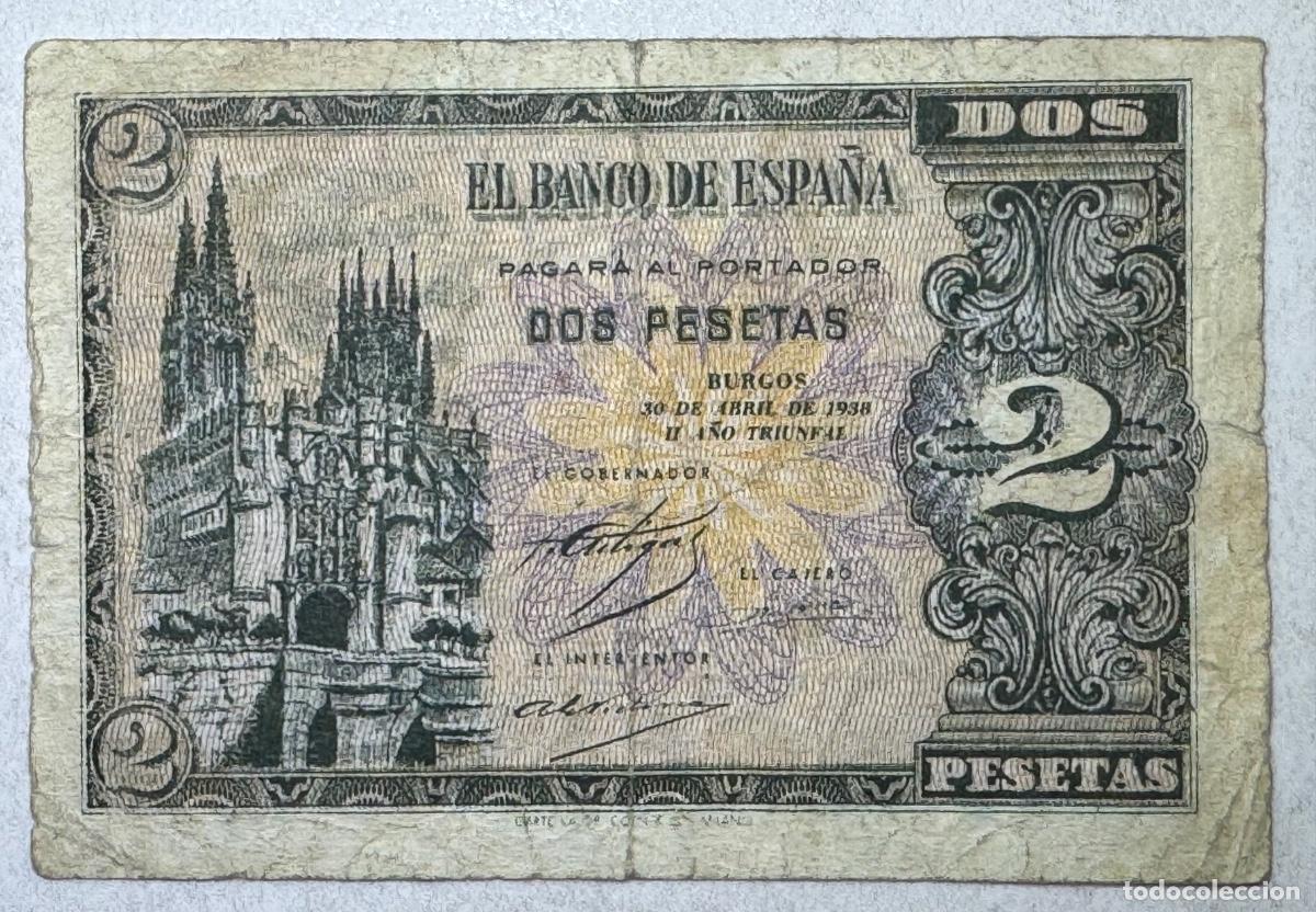 Billetes espa&ntilde;oles: BILLETE DE DOS PESETAS - BANCO DE ESPA&Ntilde;A - BURGOS - 30 DE ABRIL DE 1938 - SERIE A
