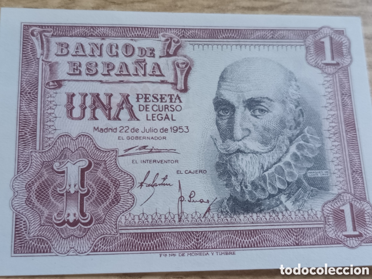 Billetes espa&ntilde;oles: BILLETE DE 1 PESETA DEL 22 DE JULIO DE 1953