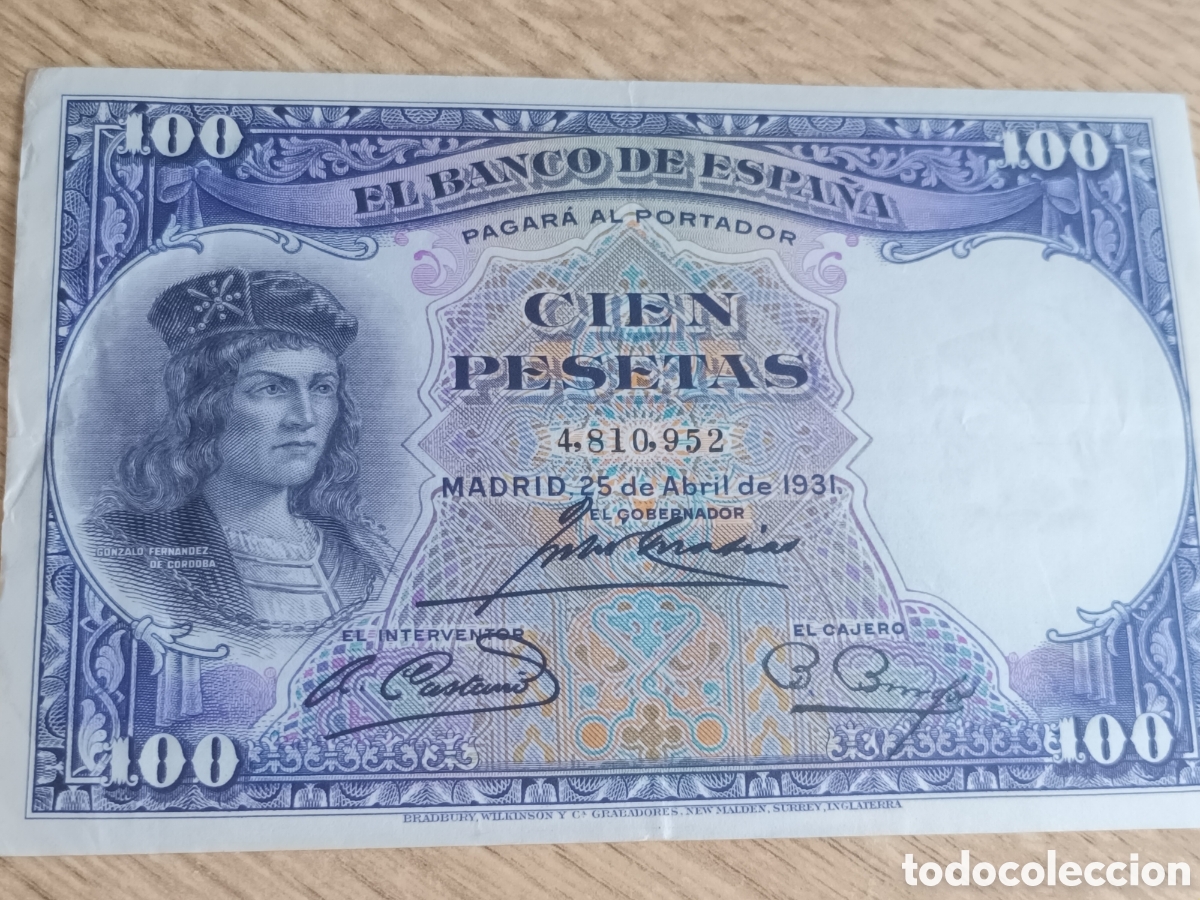 Billetes espa&ntilde;oles: BILLETE DE 100 PESETAS DEL 25 DE ABRIL DE 1931