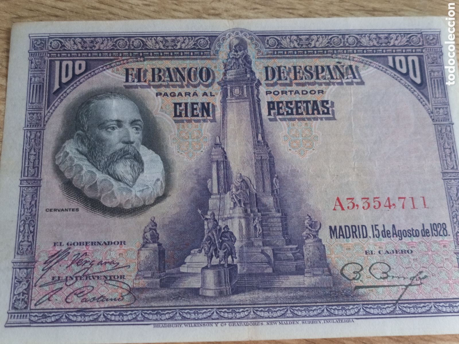Billetes espa&ntilde;oles: BILLETE DE 100 PESETAS DEL 15 DE AGOSTO DE 1928