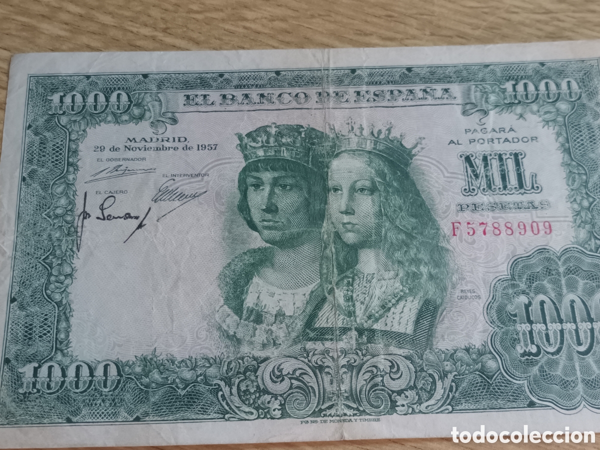 Billetes espa&ntilde;oles: BILLETE DE 1000 PESETAS DEL 29 DE NOVIEMBRE DE 1957