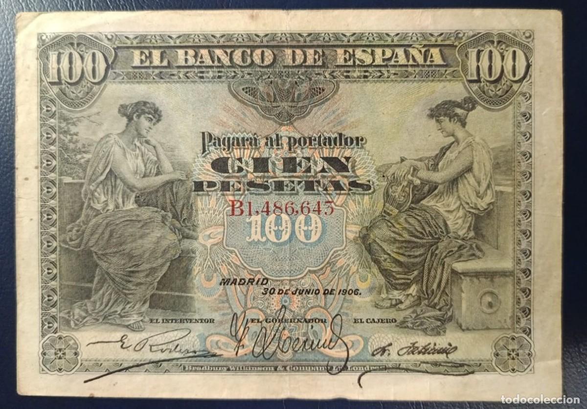 Billetes espa&ntilde;oles: 100 PESETAS BANCO DE ESPA&Ntilde;A 30 JUNIO DE 1906 ( BSP228 )