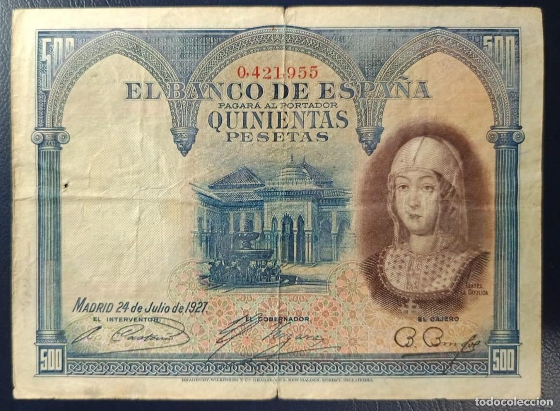 Billetes espa&ntilde;oles: 500 PESETAS BANCO DE ESPA&Ntilde;A MADRID 24 DE JULIO DE 1927 ( BSP234 )