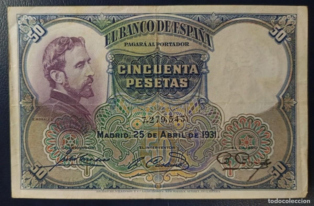 Billetes espa&ntilde;oles: 50 PESETAS BANCO DE ESPA&Ntilde;A MADRID 25 DE ABRIL DE 1931 ( BSP239 )