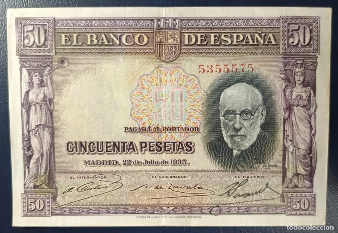 Billetes espa&ntilde;oles: 50 PESETAS BANCO DE ESPA&Ntilde;A MADRID 22 DE JULIO DE 1935 ( BSP240 )