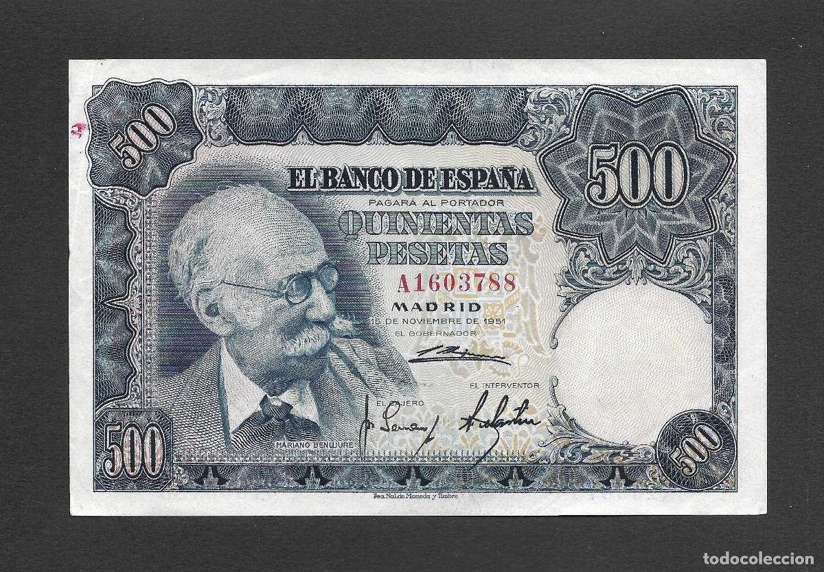 Billetes espa&ntilde;oles: 500 PESETAS 1951 SERIE A EBC+