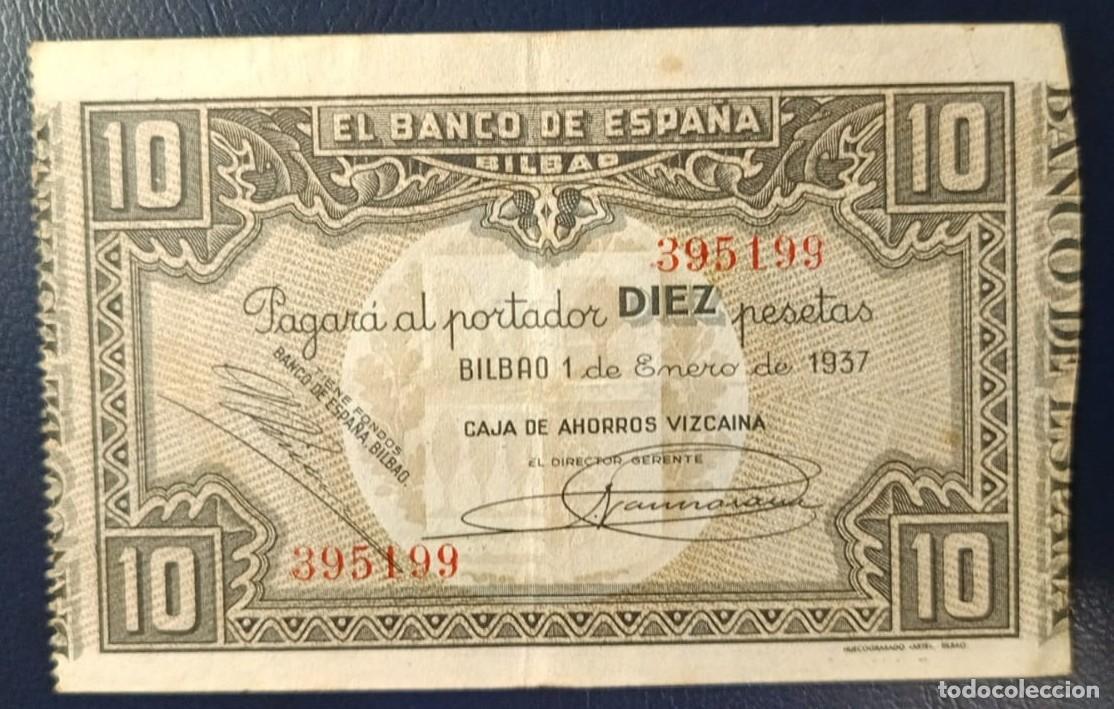 Billetes espa&ntilde;oles: 10 PESETAS BANCO DE ESPA&Ntilde;A BILBAO 1 DE ENERO DE 1937 ( BSP248 )