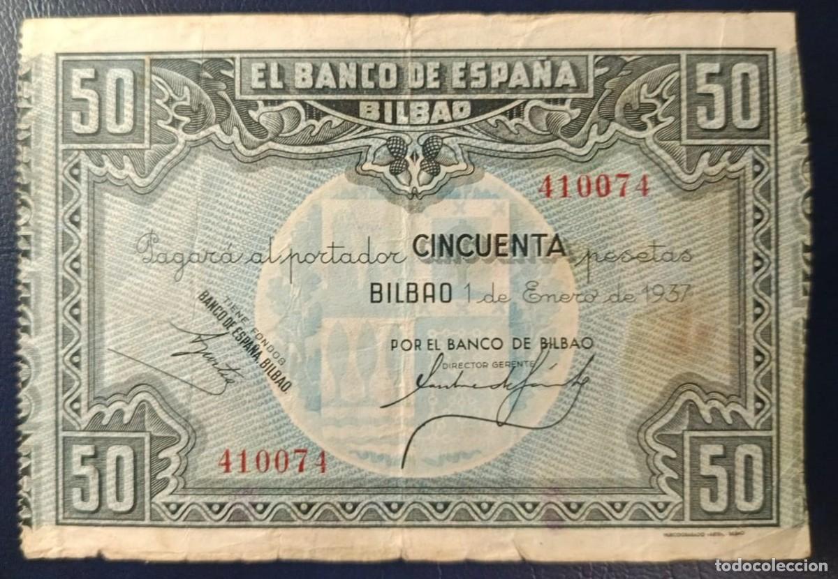 Billetes espa&ntilde;oles: 50 PESETAS BANCO DE ESPA&Ntilde;A BILBAO 1 DE ENERO DE 1937 ( BSP250 )