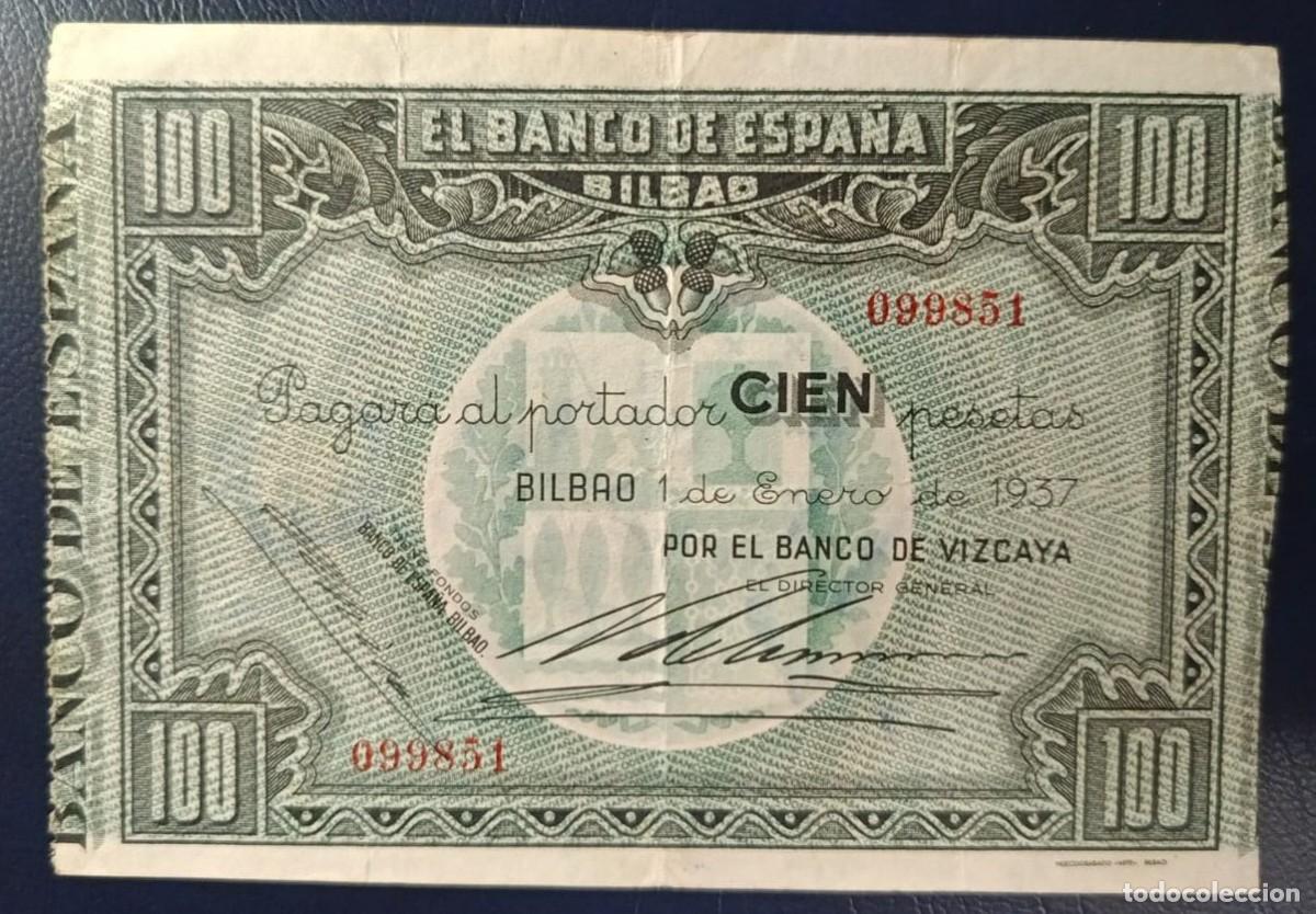 Billetes espa&ntilde;oles: 100 PESETAS BANCO DE ESPA&Ntilde;A BILBAO 1 DE ENERO DE 1937 ( BSP251 )