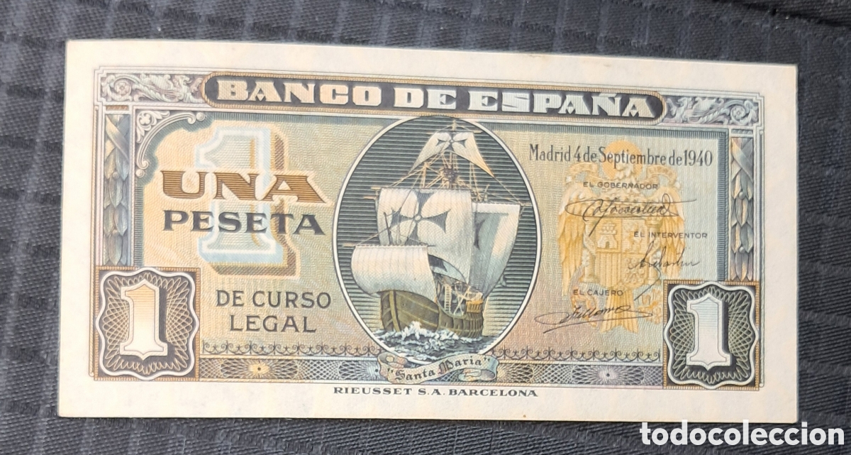 Billetes espa&ntilde;oles: Billete 1 peseta 1940