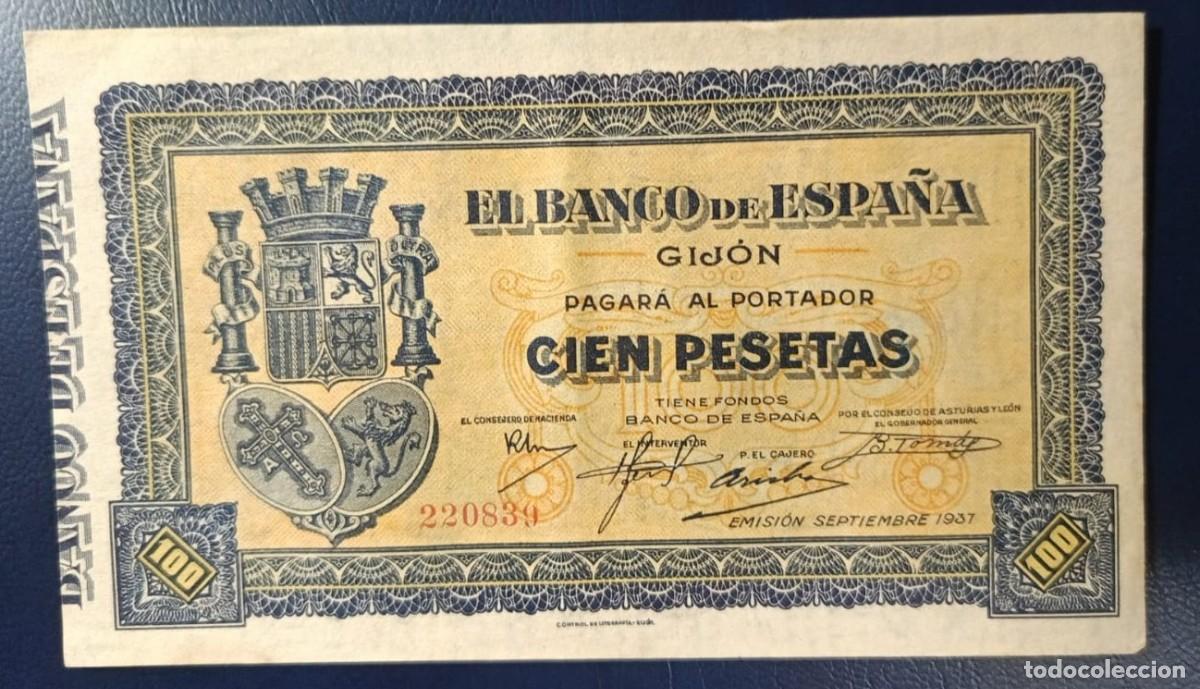 Billetes espa&ntilde;oles: 100 PESETAS BANCO DE ESPA&Ntilde;A GIJON EMISION SEPTIEMBRE 1937 ( BSP257 )
