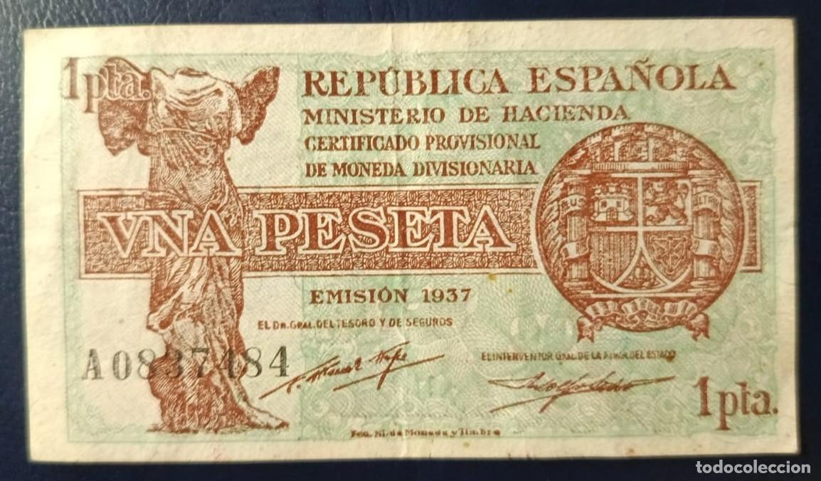 Billetes espa&ntilde;oles: UNA PESETA REPUBLICA ESPA&Ntilde;OLA EMISION 1937 ( BSP264 )