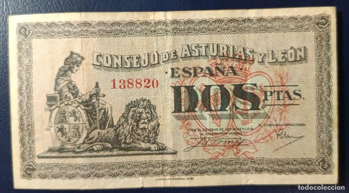 Billetes espa&ntilde;oles: DOS PESETAS CONSEJO DE ASTURIAS Y LEON ( BSP270 )