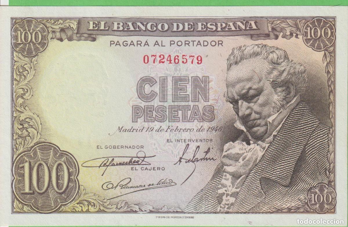 Billetes espa&ntilde;oles: BILLETES ESPA&Ntilde;OLES - ESTADO ESPA&Ntilde;OL - 100 PESETAS 1946 - SIN SERIE - (S/C-EBC+)