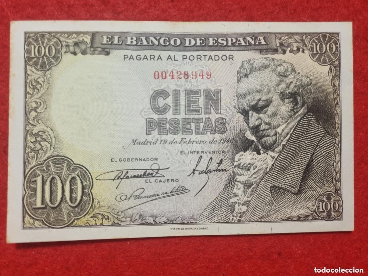 Billetes espa&ntilde;oles: BILLETE 100 PESETAS 1946 GOYA EBC+ OJO SIN SERIE