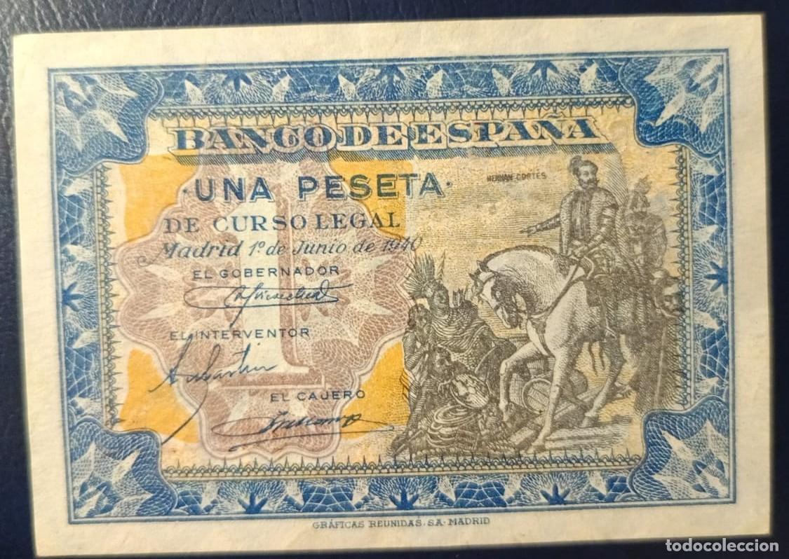 Billetes espa&ntilde;oles: UNA PESETA BANCO DE ESPA&Ntilde;A MADRID 1 DE JUNIO DE 1940 ( BSP275 )