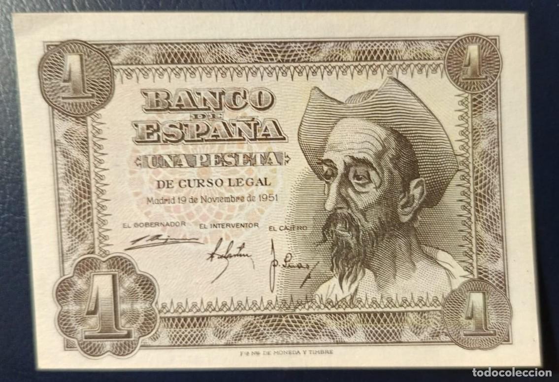 Billetes espa&ntilde;oles: UNA PESETA BANCO DE ESPA&Ntilde;A MADRID 19 DE NOVIEMBRE DE 1951 ( BSP280 )
