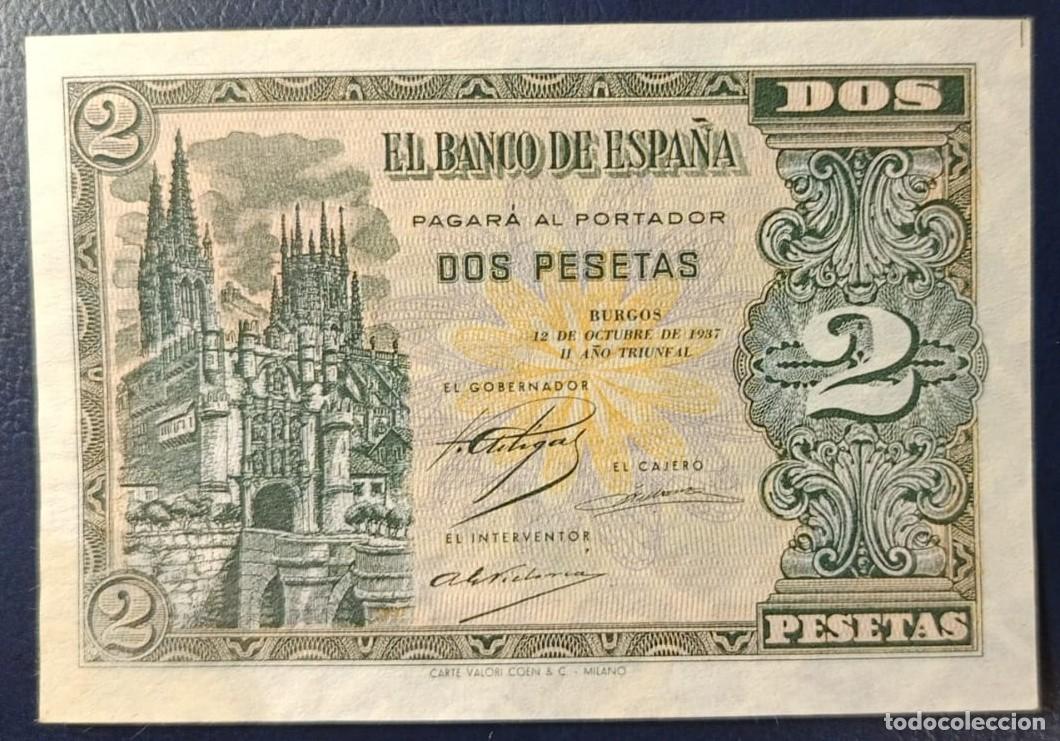 Billetes espa&ntilde;oles: DOS PESETAS BANCO DE ESPA&Ntilde;A BURGOS 12 DE OCTUBRE DE 1937 ( BSP282 )