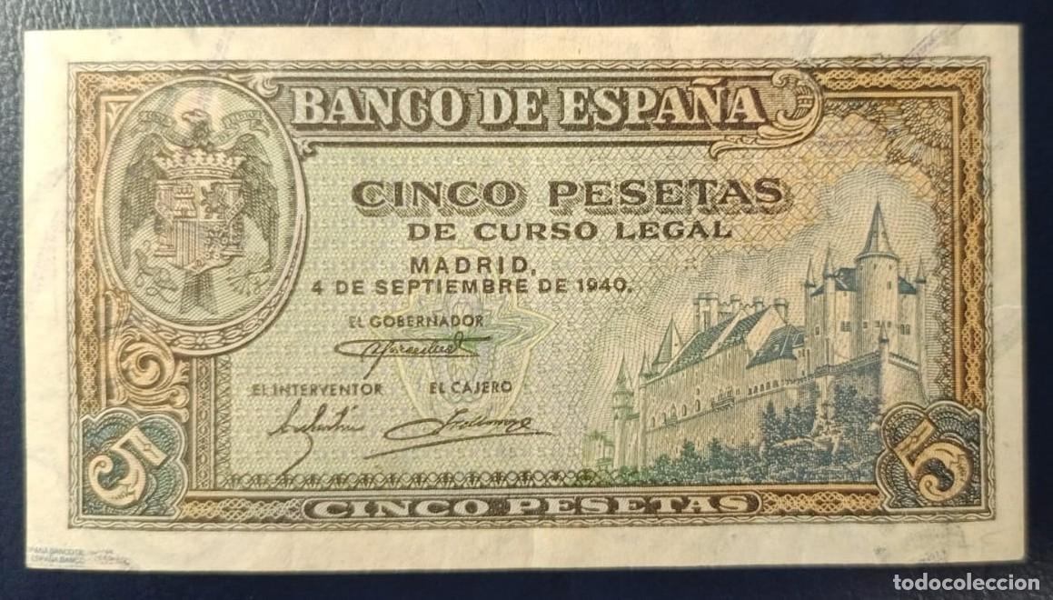 Billetes espa&ntilde;oles: 5 PESETAS BANCO DE ESPA&Ntilde;A MADRID 4 DE SEPTIEMBRE DE 1940 ( BSP287 )