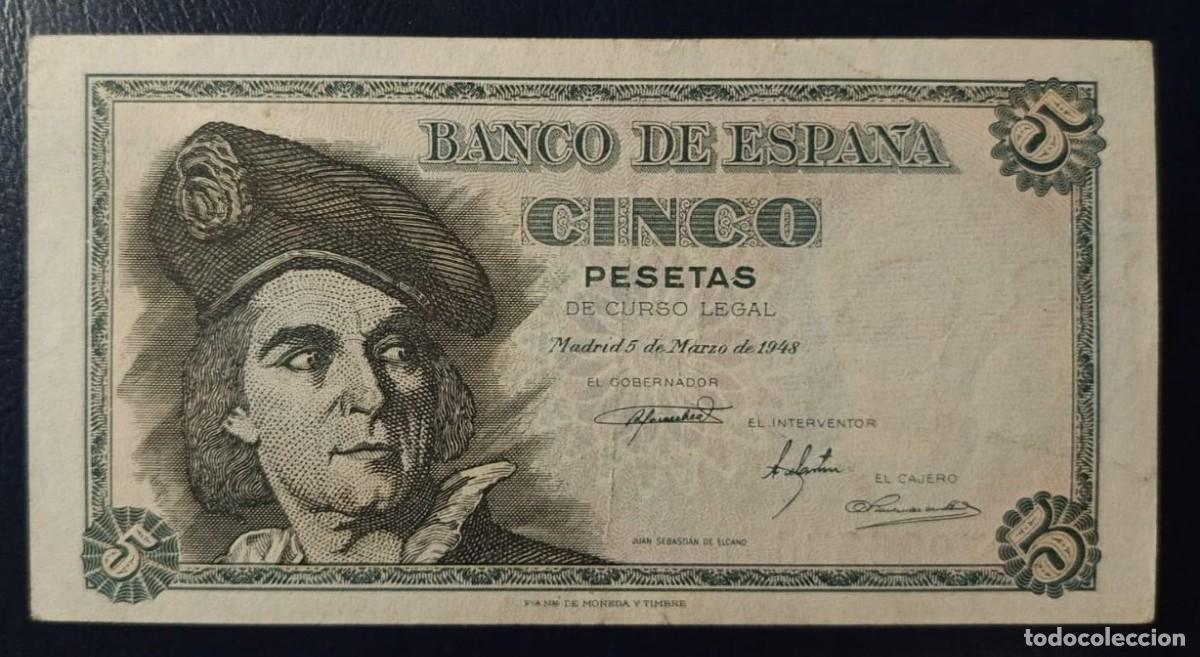 Billetes espa&ntilde;oles: 5 PESETAS BANCO DE ESPA&Ntilde;A MADRID 5 DE MARZO DE 1948 ( BSP291 )