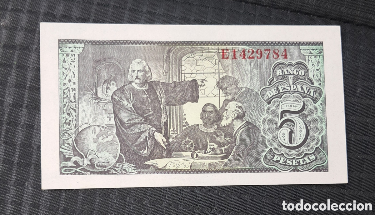 Billetes espa&ntilde;oles: Billete 5 pesetas 1943 - Foto 2