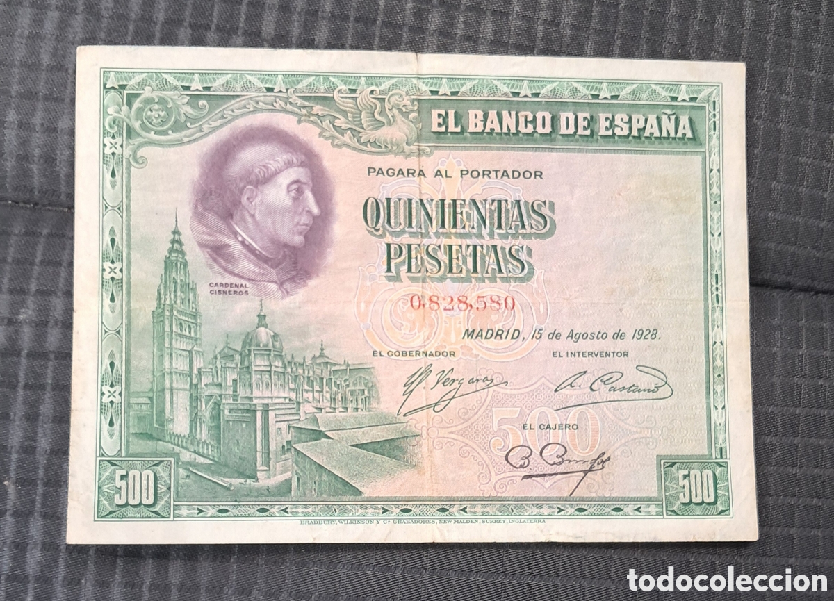 Billetes espa&ntilde;oles: Billete 500 pesetas 1928