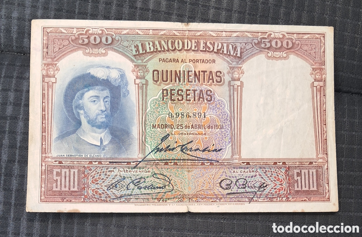 Billetes espa&ntilde;oles: Billete 500 pesetas 1931
