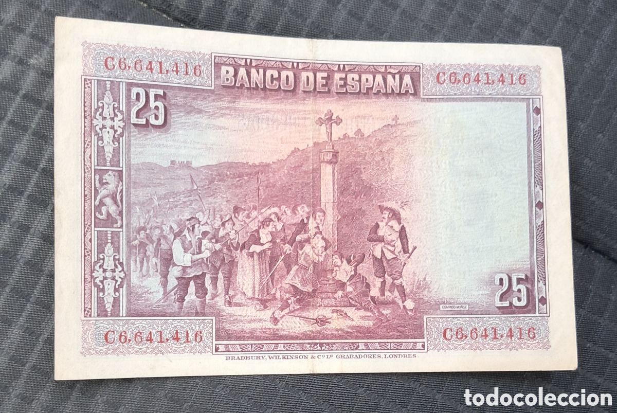 Billetes espa&ntilde;oles: Billete 25 pesetas 1928 - Foto 2