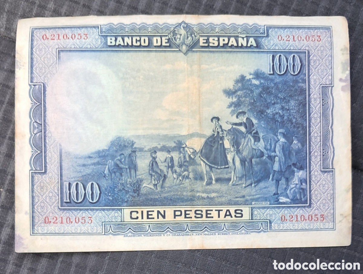 Billetes espa&ntilde;oles: Billete 100 pesetas 1928 - Foto 2