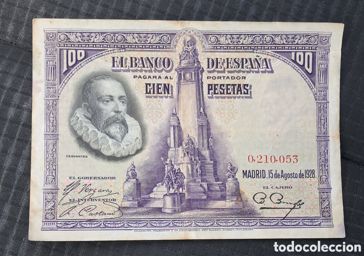 Billetes espa&ntilde;oles: Billete 100 pesetas 1928
