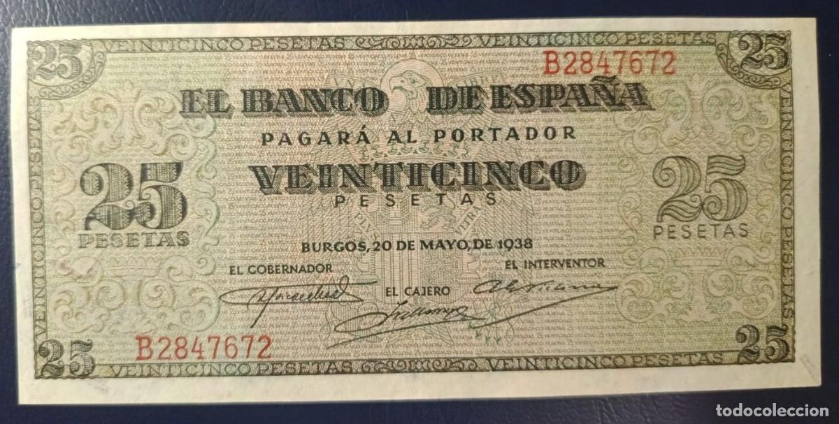 Billetes espa&ntilde;oles: 25 PESETAS BANCO DE ESPA&Ntilde;A BURGOS 20 DE MAYO DE 1938 ( BSP296 )